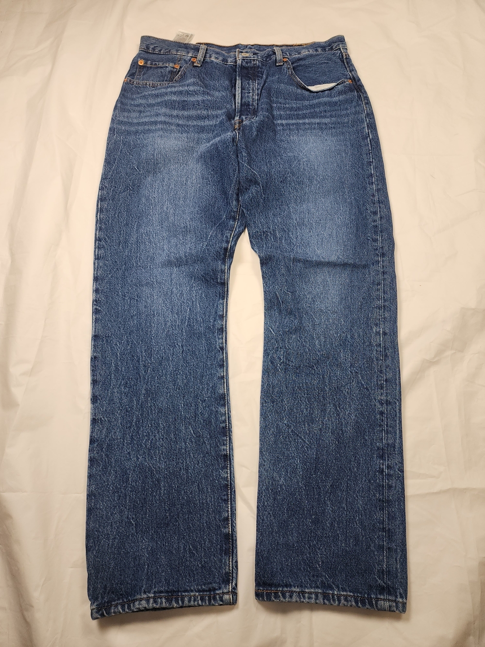 Levi's 501 Women's LEVIS PREMIUM Dark Blue Jeans Straight Leg Size 33w / 30 In